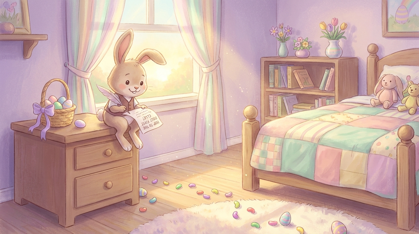 Easter Bunny Letter with Scavenger Hunt Clues Guide - Illustration section 1