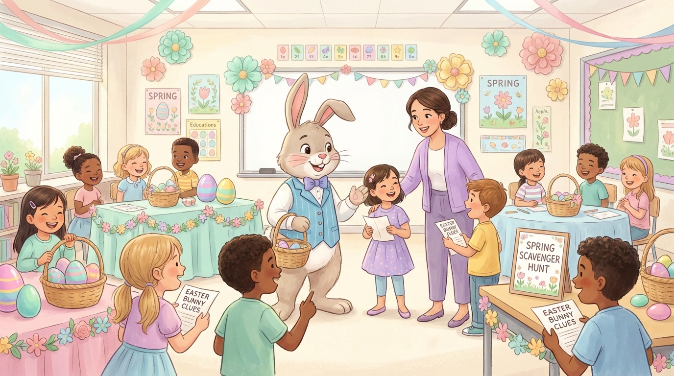 Easter Bunny Letter with Scavenger Hunt Clues Guide - Illustration section 2