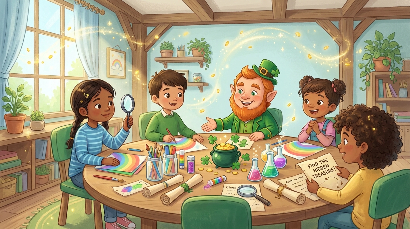 Leprechaun Letters with Rainbow Activities for Kids - Illustration section 1