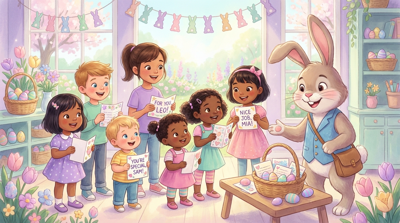 Personalized Easter Bunny Letters With Child Achievements - Illustration section 1