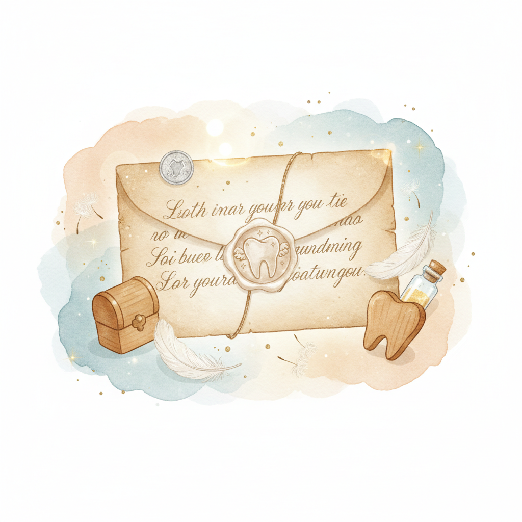 Personalized magical letter example from Tooth Fairy - Illustration for Tooth Fairy Letter for Multiple Teeth Lost at Once