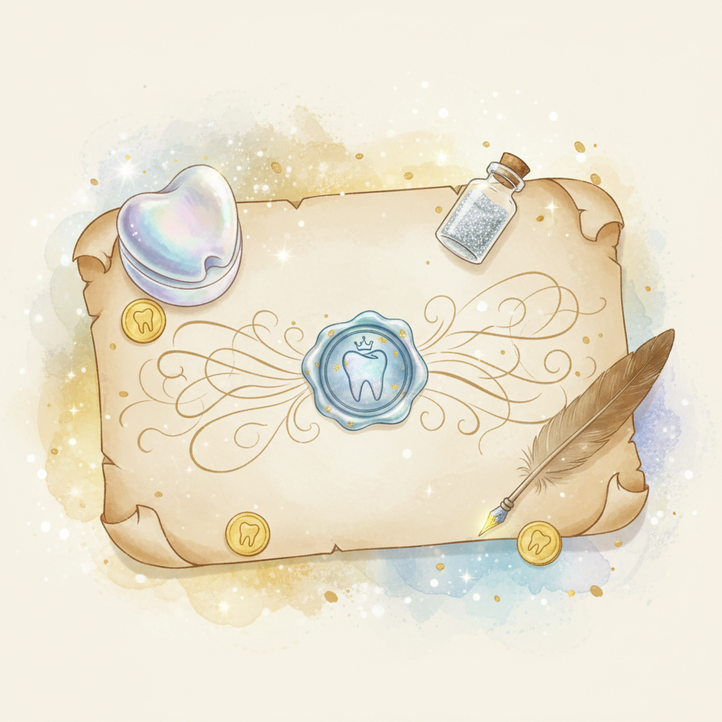 Personalized magical letter example from Tooth Fairy - Illustration for Tooth Fairy Letter When Child Swallowed Tooth (Free)