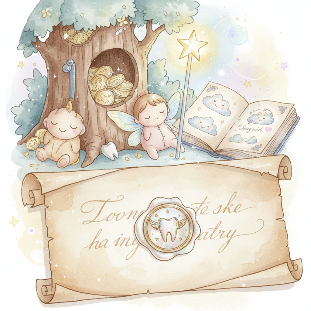 Personalized magical letter example from Tooth Fairy - Illustration for Tooth Fairy Traditions Around the World: A Parent's Guide