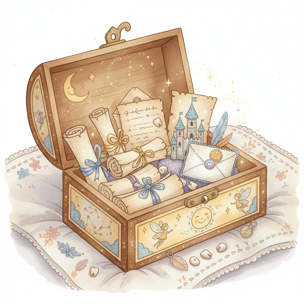Creating lasting family traditions with magical letters - Illustration for Tooth Fairy Traditions Around the World: A Parent's Guide