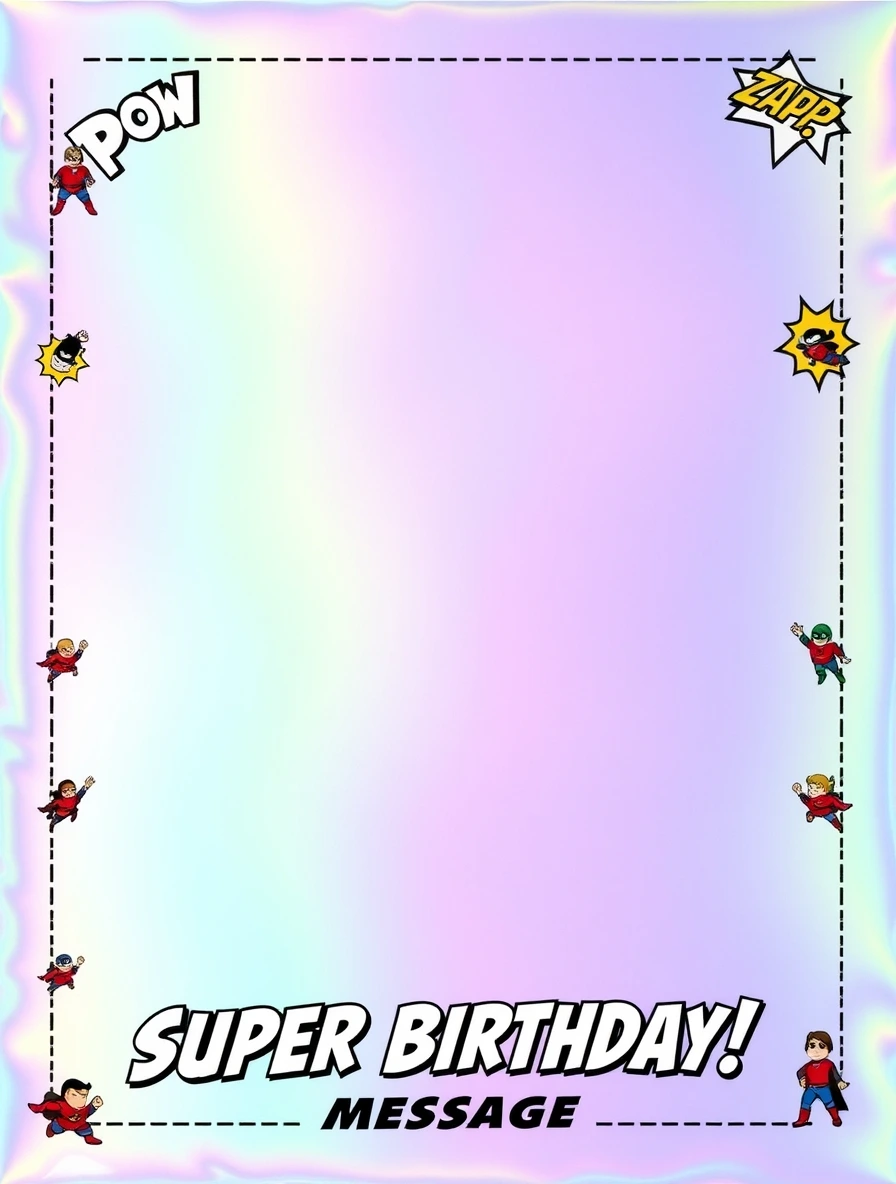 Comic Book Superhero Birthday Frame — Birthday Letter template