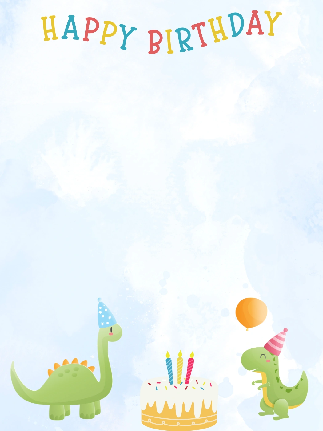 Dinosaur Birthday Cake Celebration — Birthday Letter template