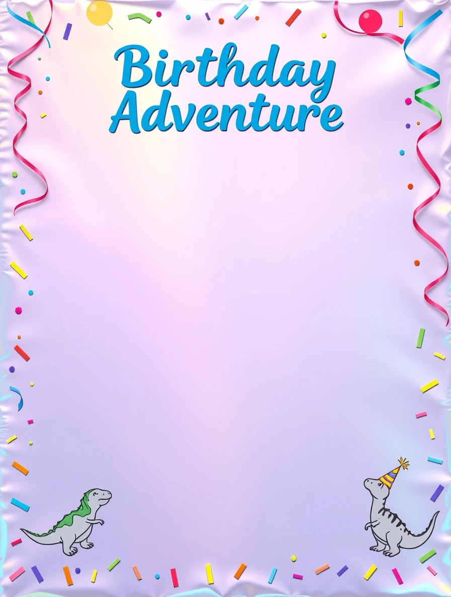 Dinosaur Confetti Birthday Celebration Border — Birthday Letter template