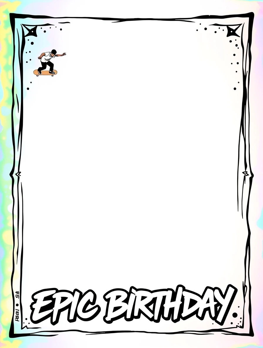 Epic Skateboarding Birthday Frame — Birthday Letter template