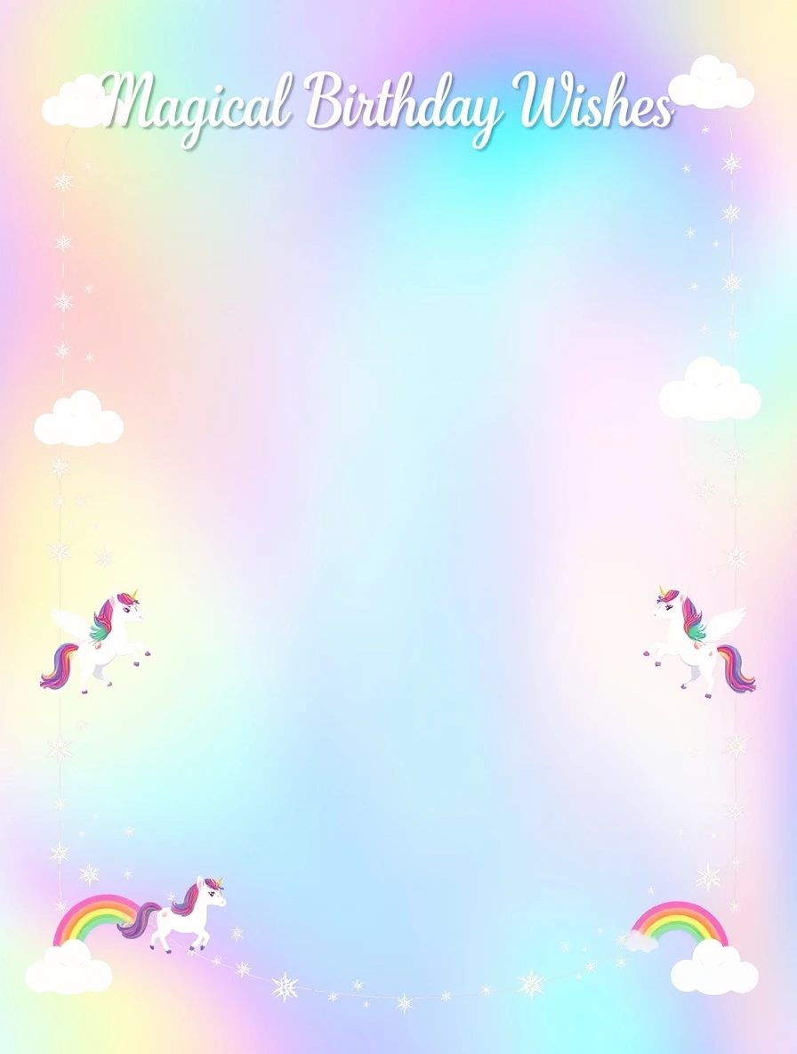 Magical Unicorn Rainbow Birthday Wishes — Birthday Letter template