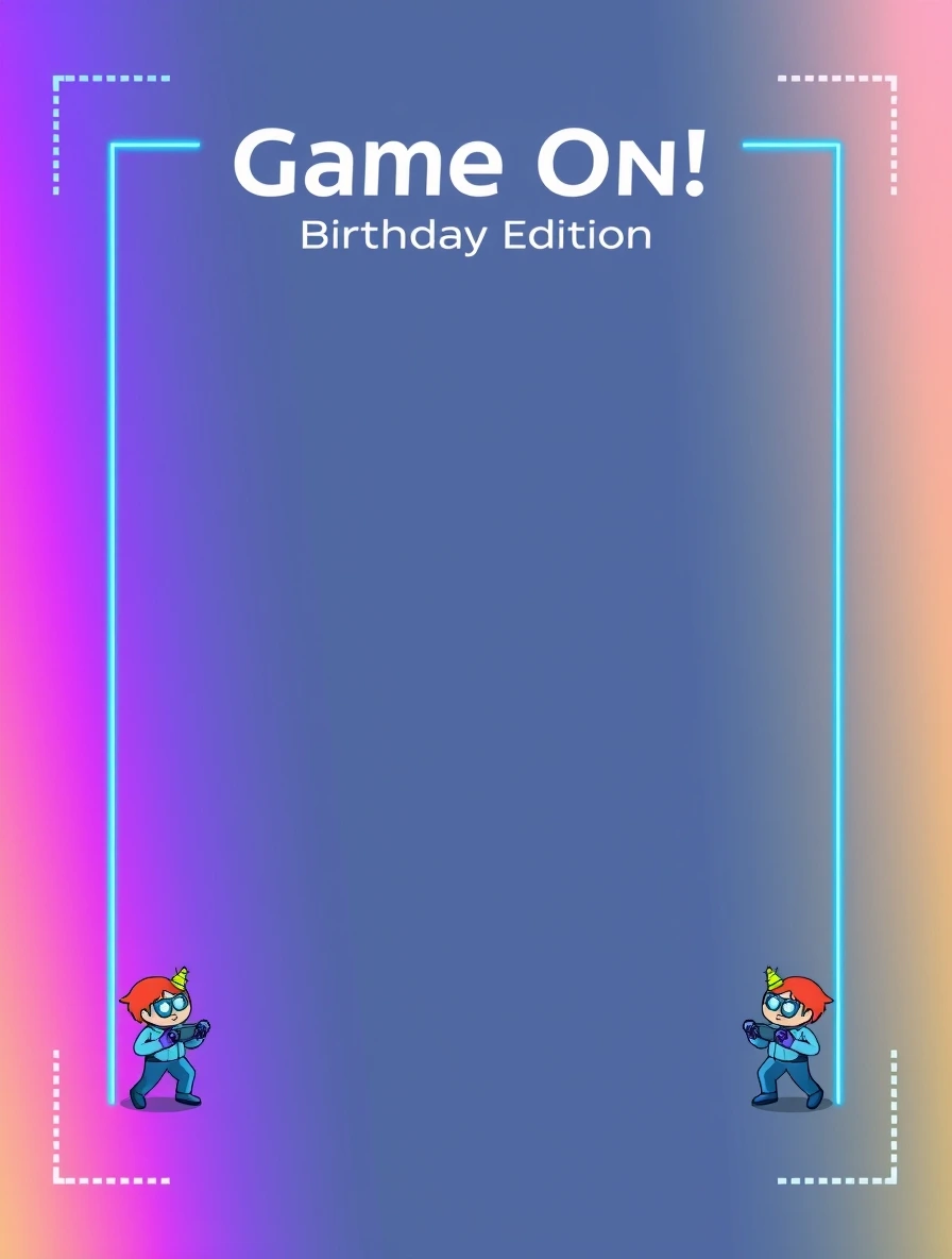 Neon Gamer Birthday Challenge — Birthday Letter template