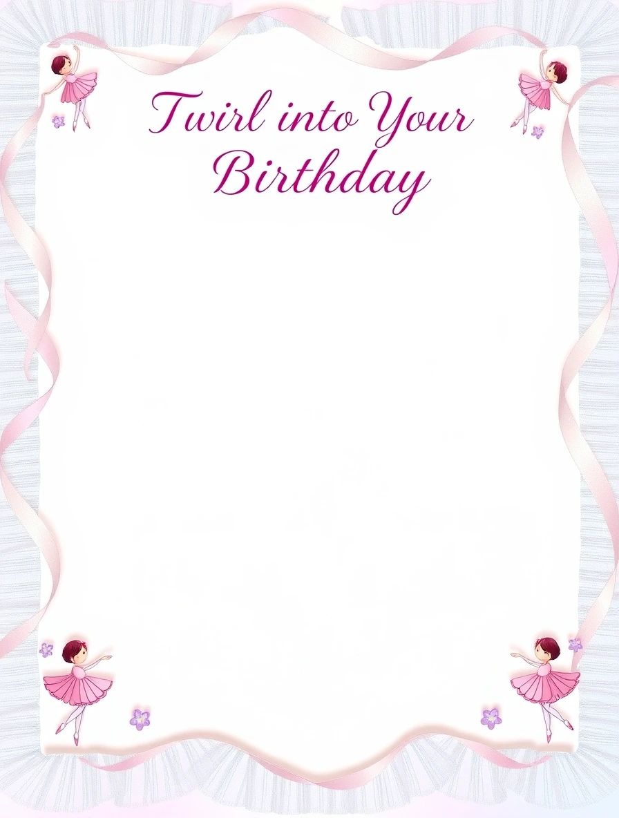 Pink Ballet Dancer Birthday Design — Birthday Letter template