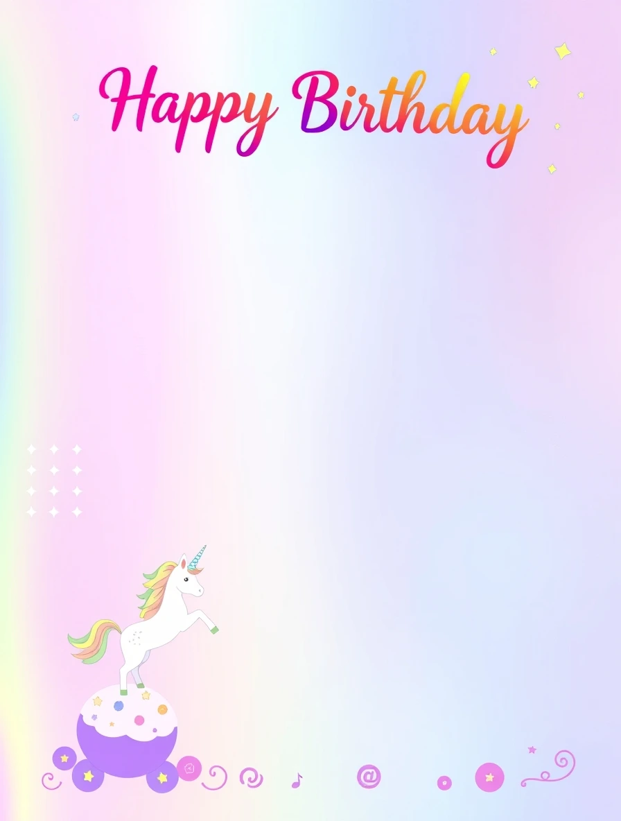 Rainbow Unicorn Birthday Wishes — Birthday Letter template