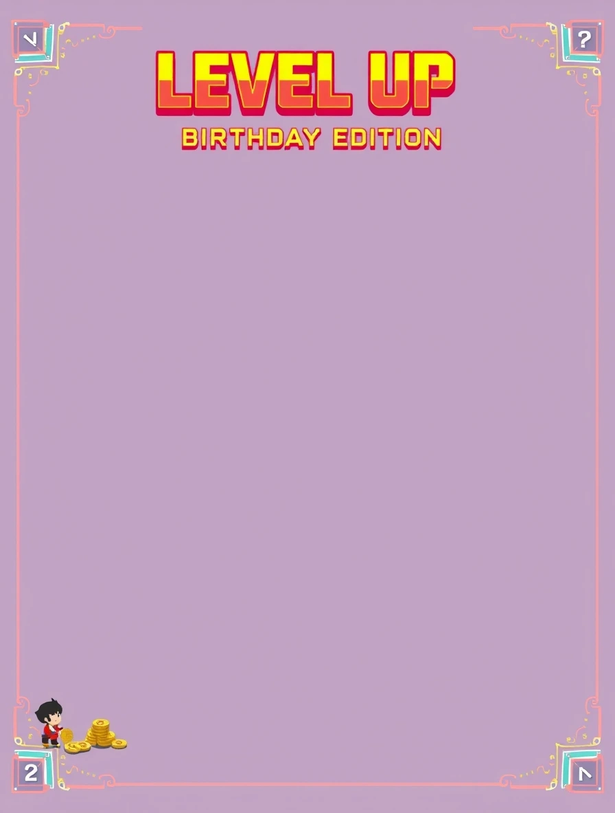 Retro Level Up Birthday Card — Birthday Letter template