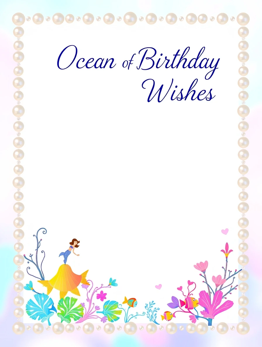 Colorful Underwater Mermaid Birthday Design — Birthday Letter template