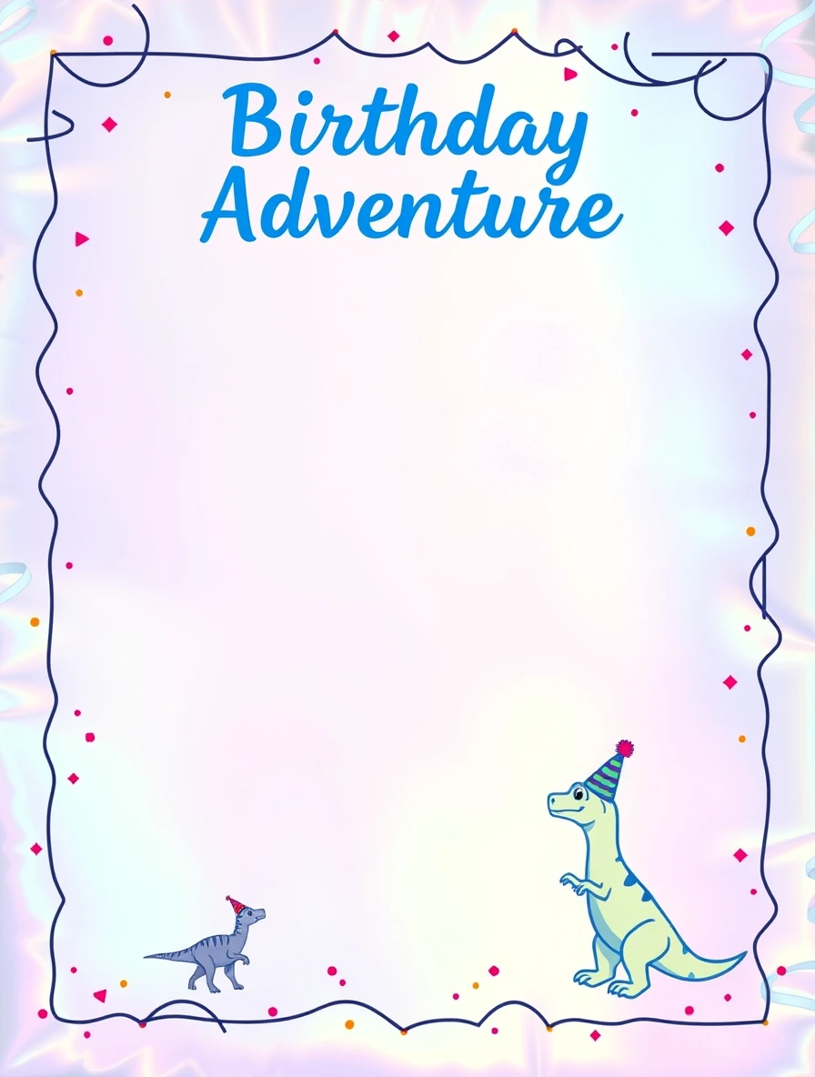 Dinosaur Birthday Adventure Border — Birthday Letter template
