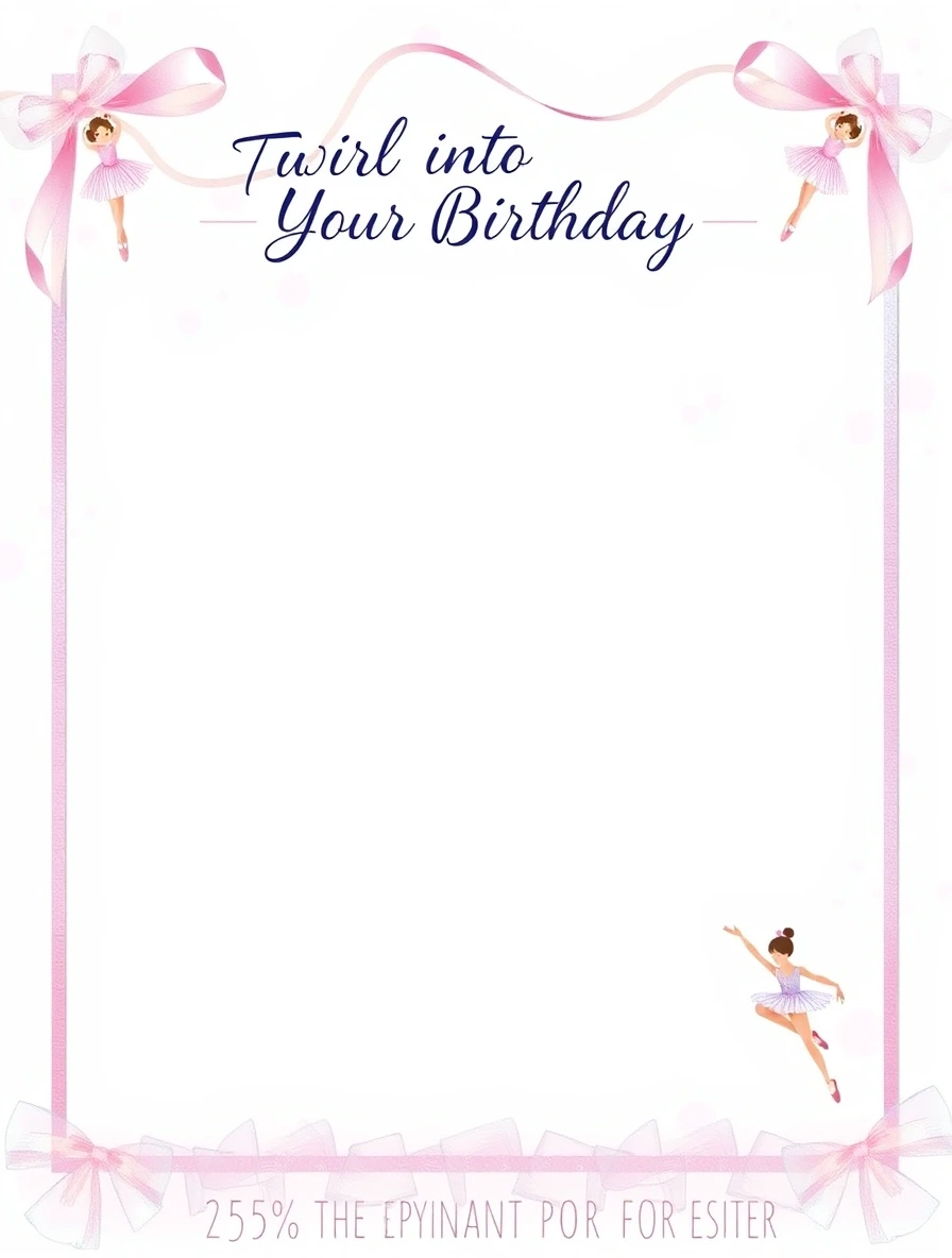 Elegant Ballet Ribbon Birthday — Birthday Letter template