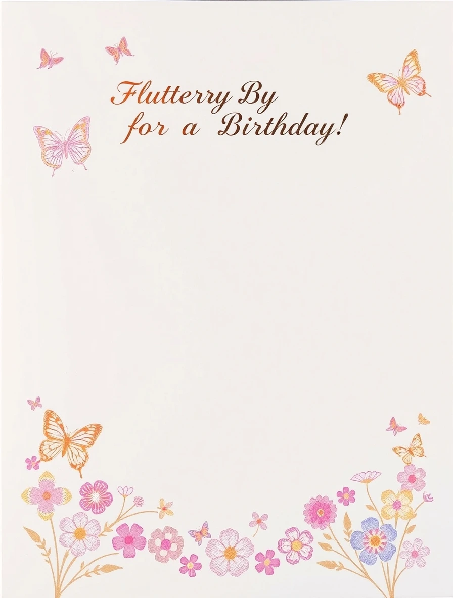 Fluttery By Birthday Flower Design — Birthday Letter template