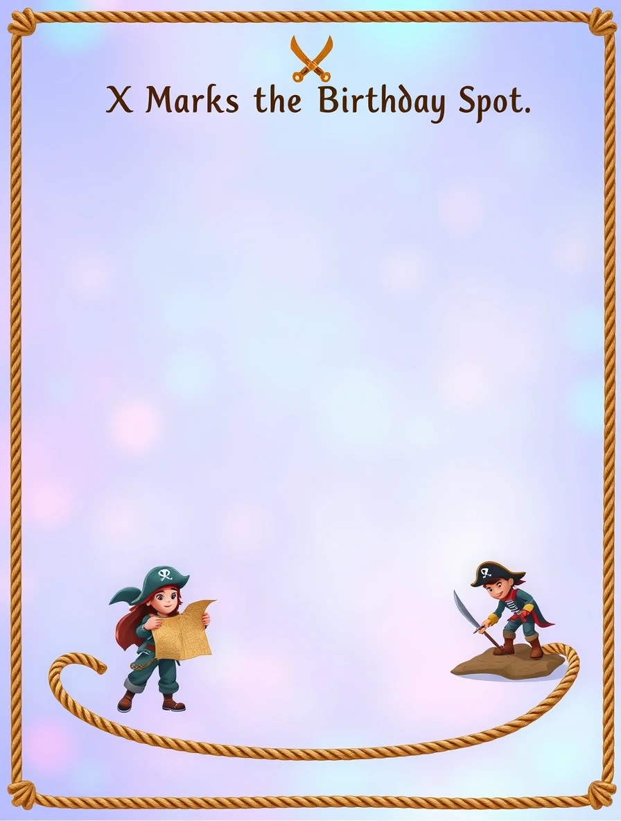 Pirate Adventure Birthday Map — Birthday Letter template