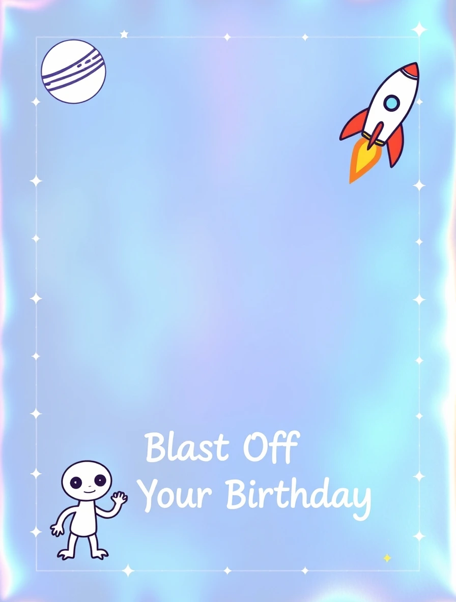 Rocket Ship Space Birthday Adventure — Birthday Letter template