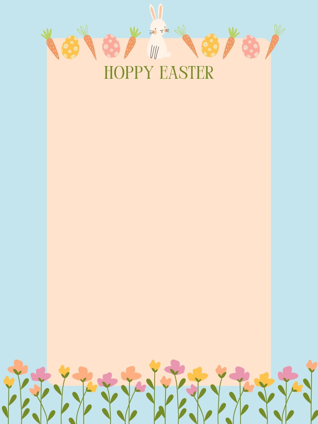 Bunny Carrots Eggs Easter Banner — Easter Bunny Letter template
