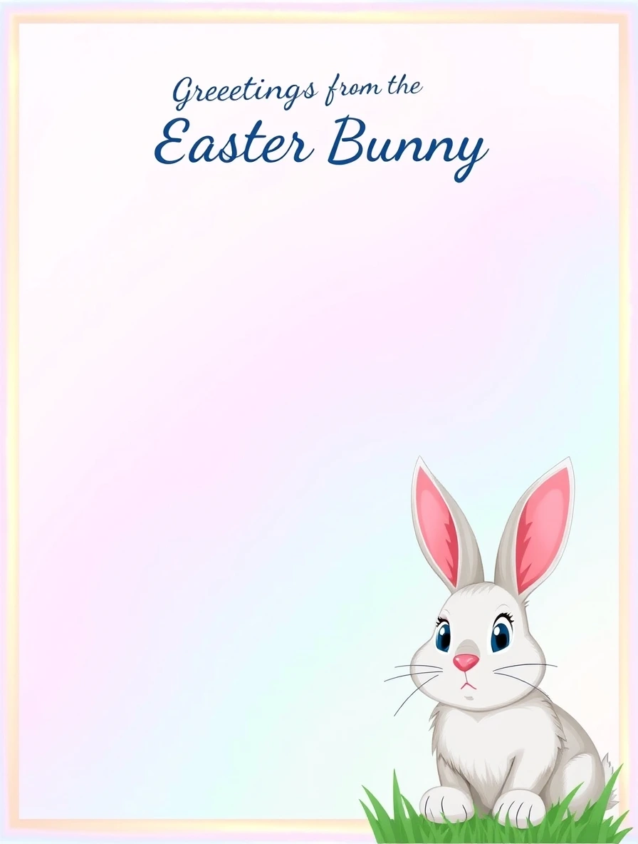 Greetings From Easter Bunny — Easter Bunny Letter template