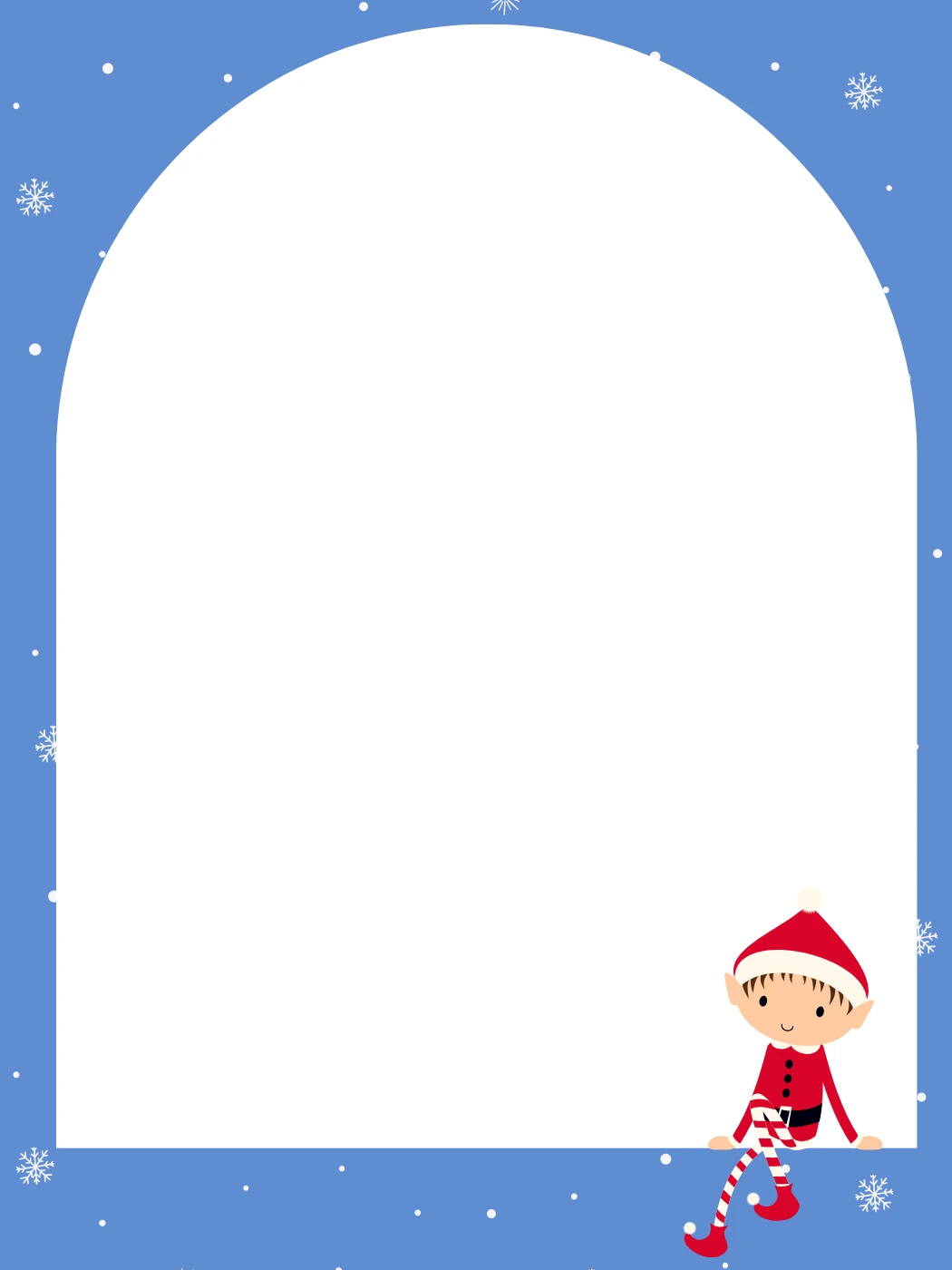 Blue Christmas Elf — Elf Letter template