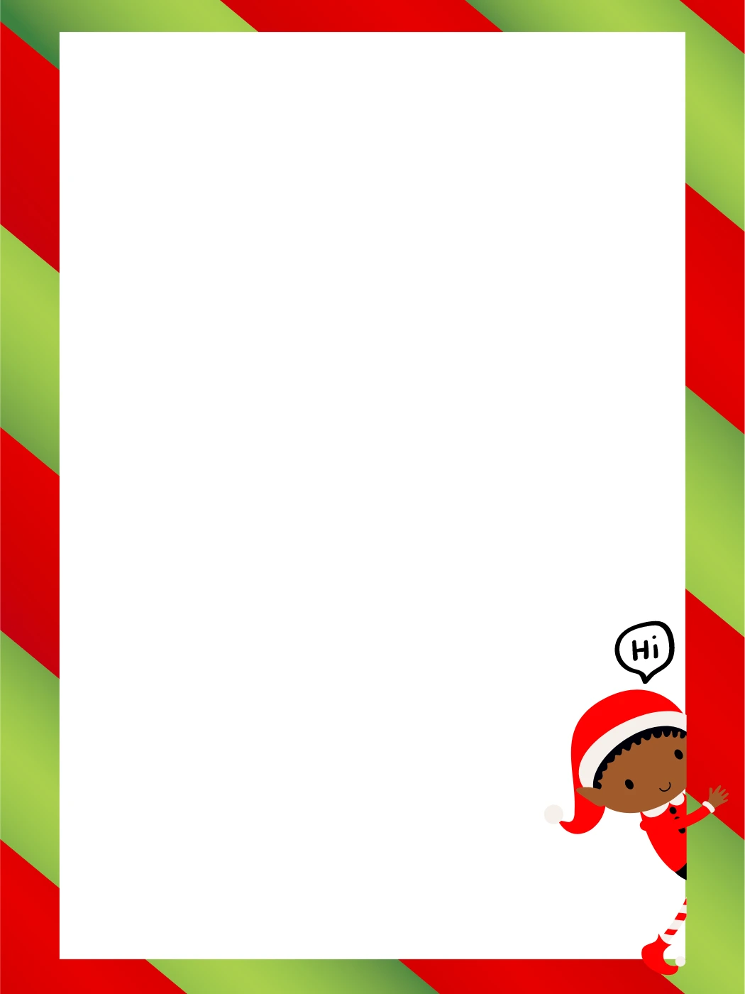 Candy Cane Elf — Elf Letter template