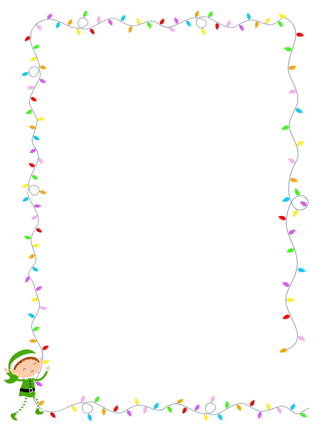 Christmas Lights Elf — Elf Letter template