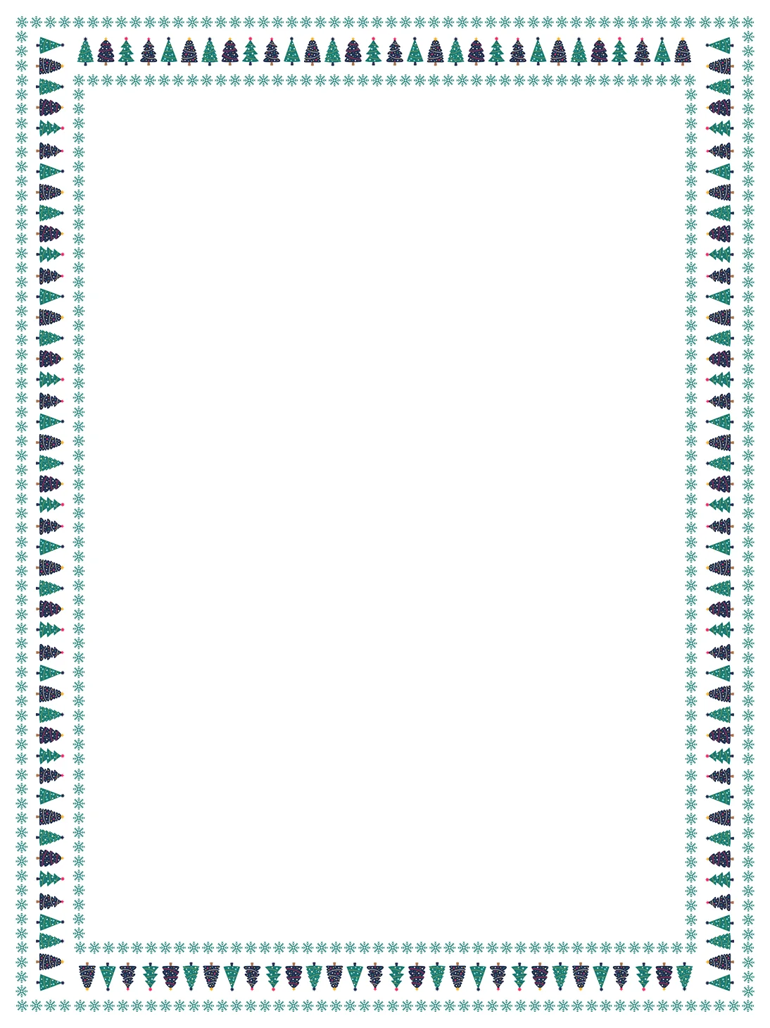 Christmas Tree Border — Elf Letter template