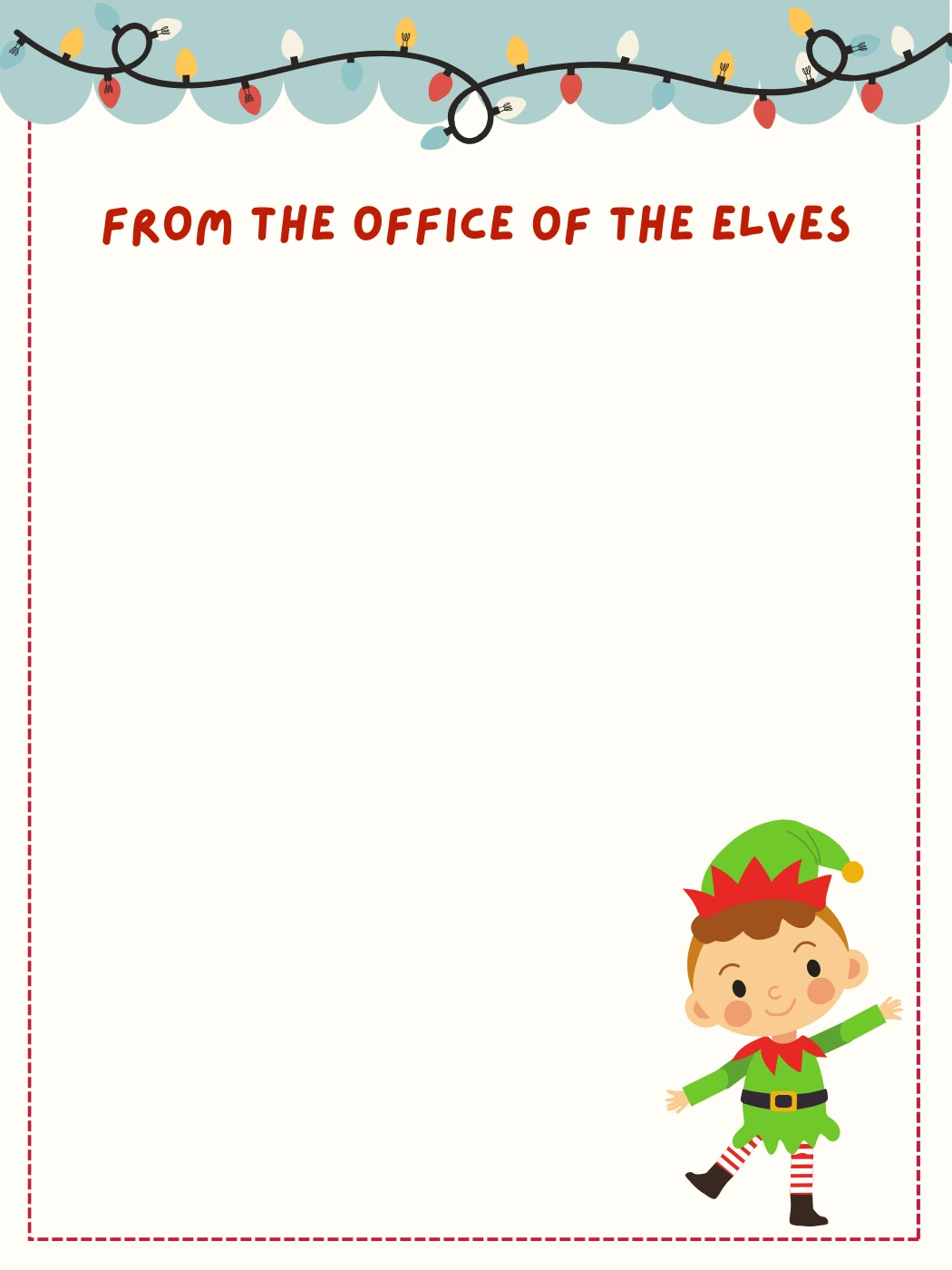 From the Elves Office — Elf Letter template