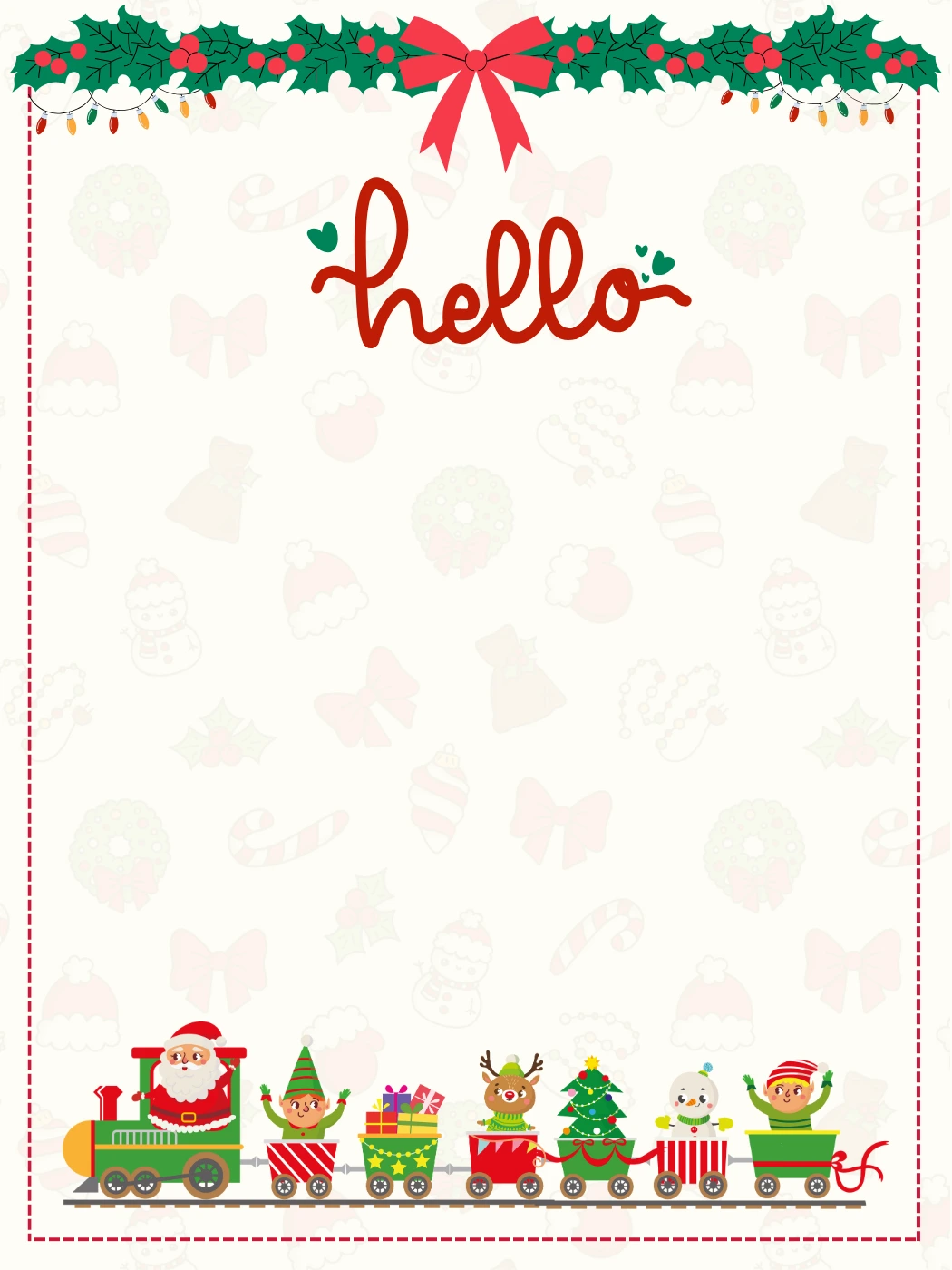 North Pole Elf Arrival Holiday Train — Elf Letter template