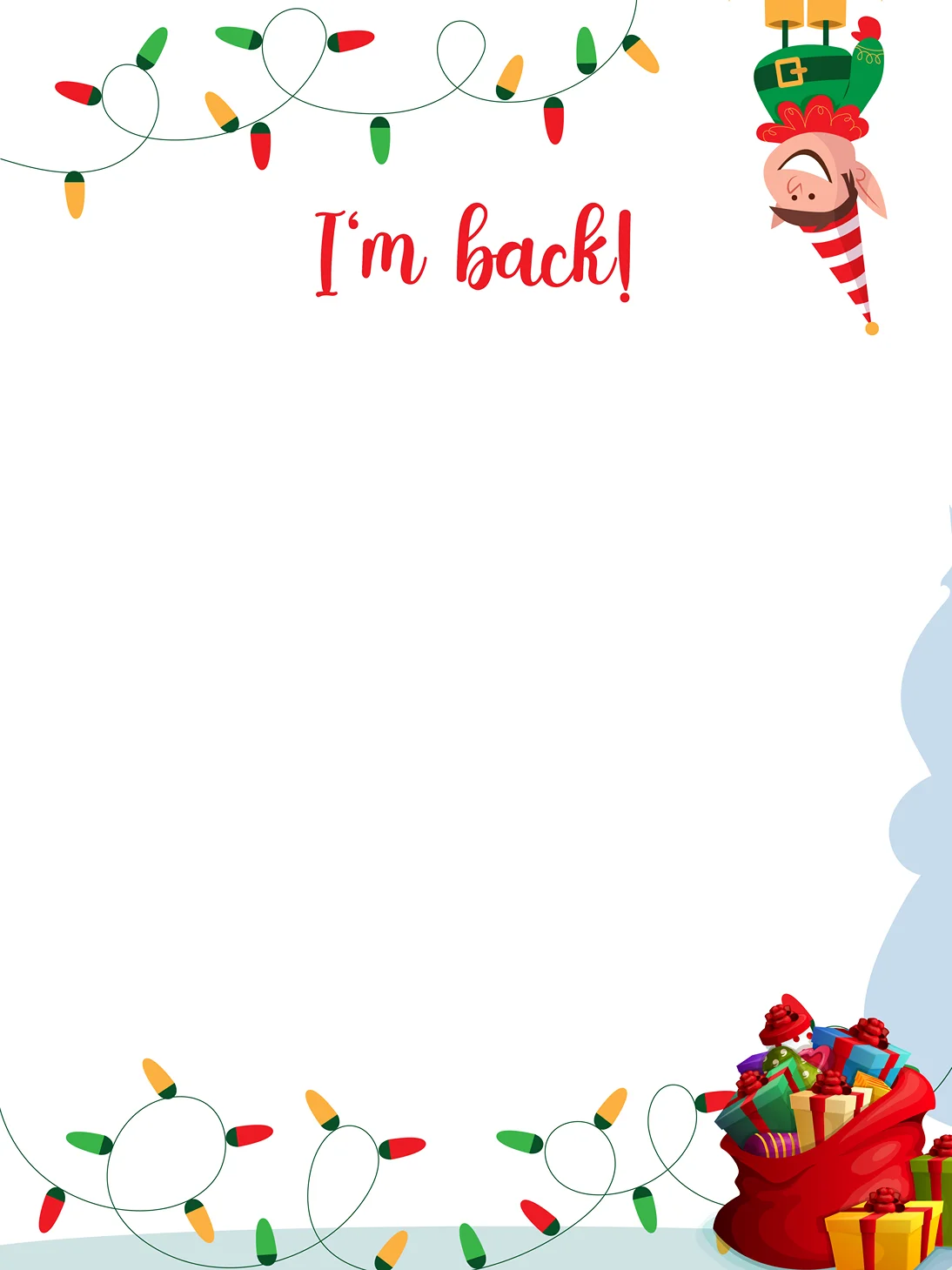 Playful Elf Return — Elf Letter template