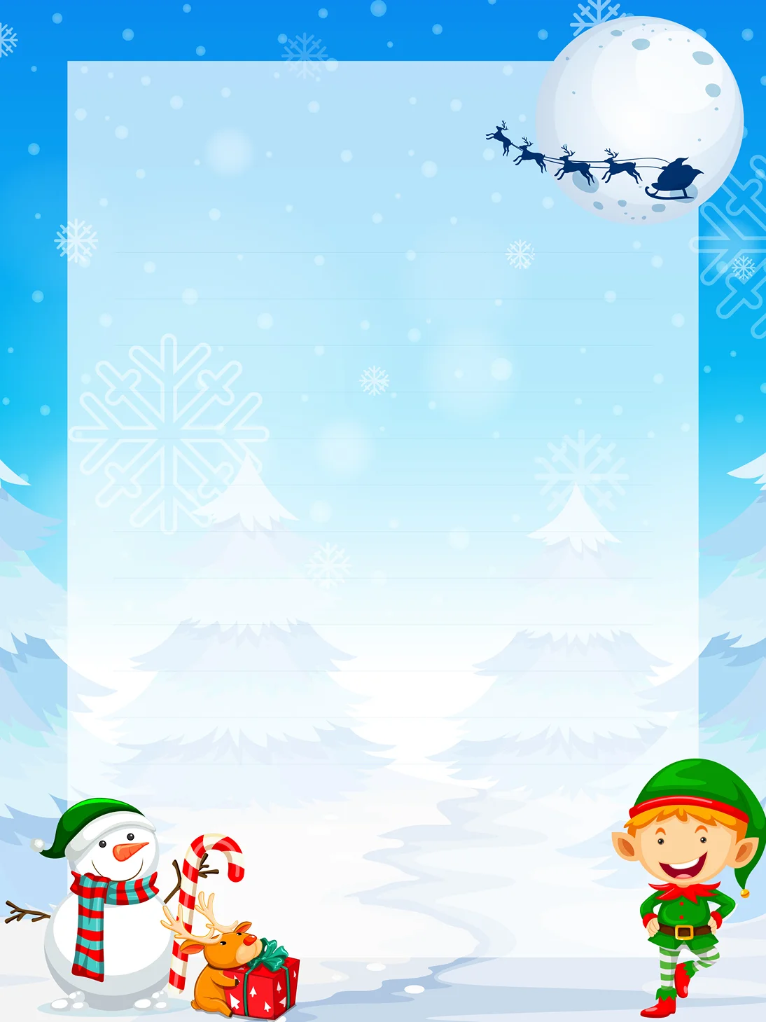 Snowy Forest Elf — Elf Letter template