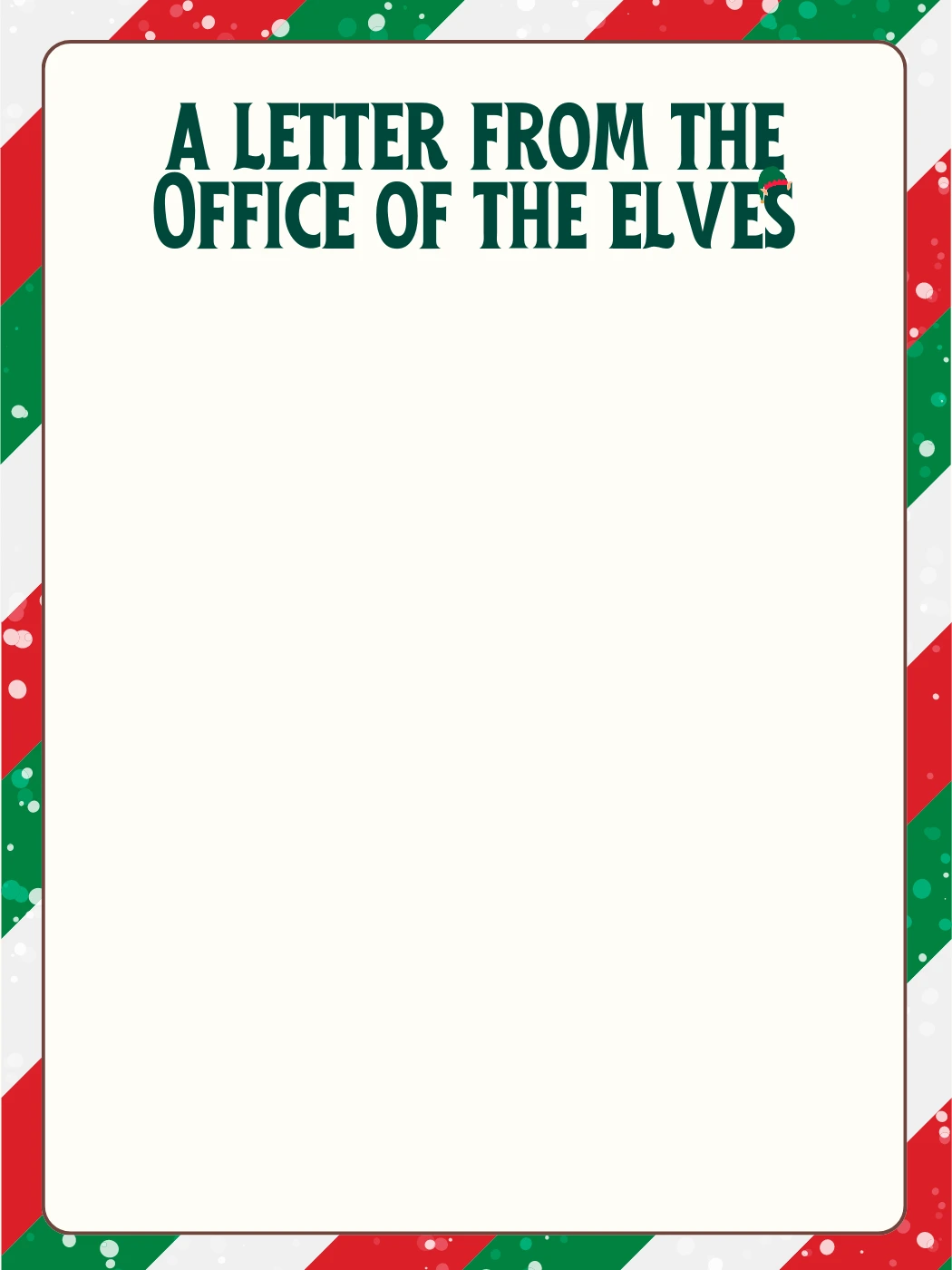 Striped Festive Holiday — Elf Letter template