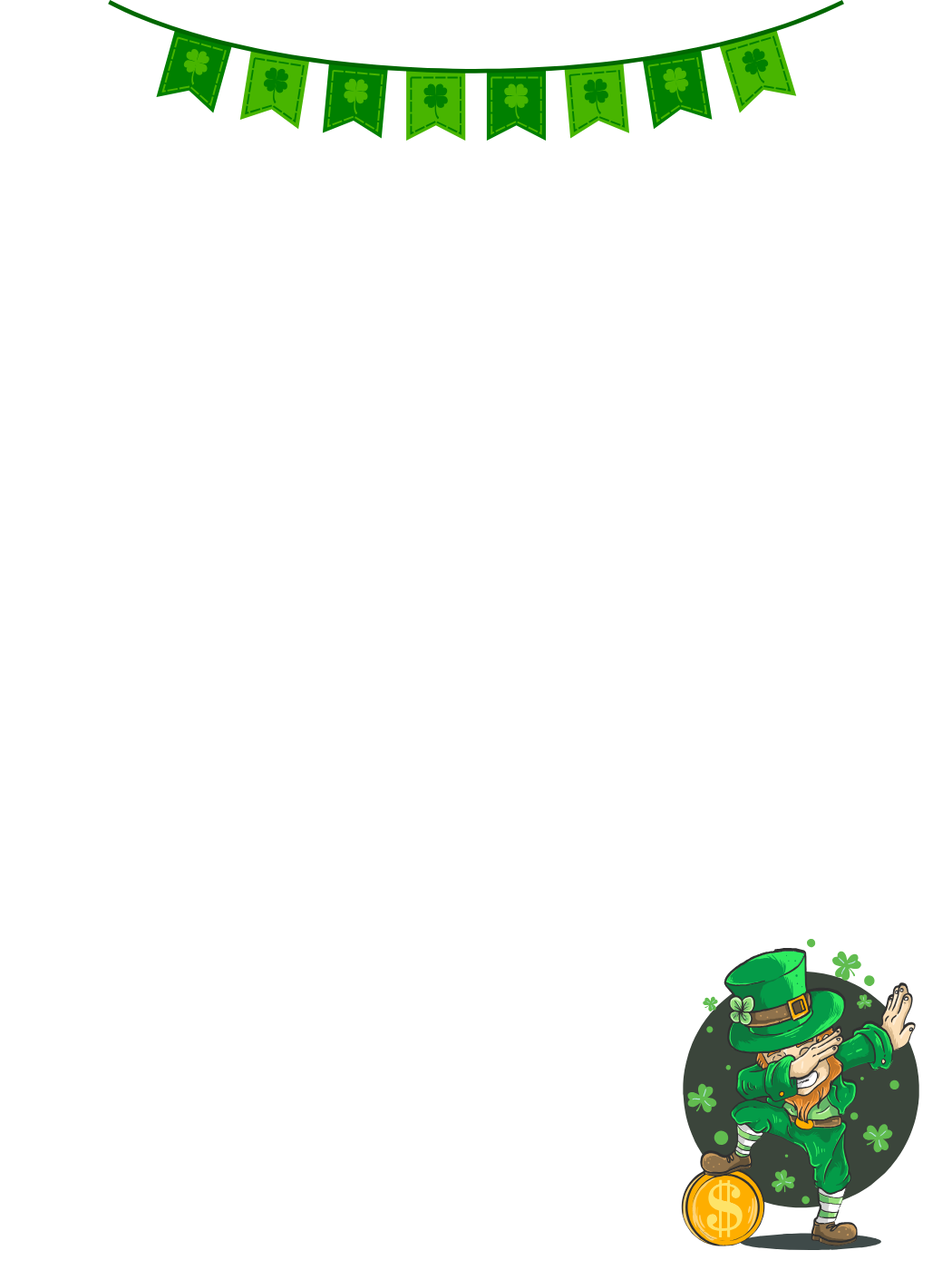 Festive Shamrock Bunting With Leprechaun — Leprechaun Letter template