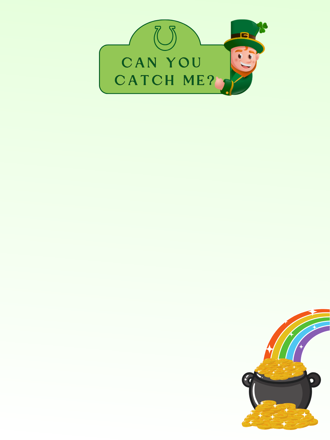 Playful Leprechaun With Rainbow Pot — Leprechaun Letter template