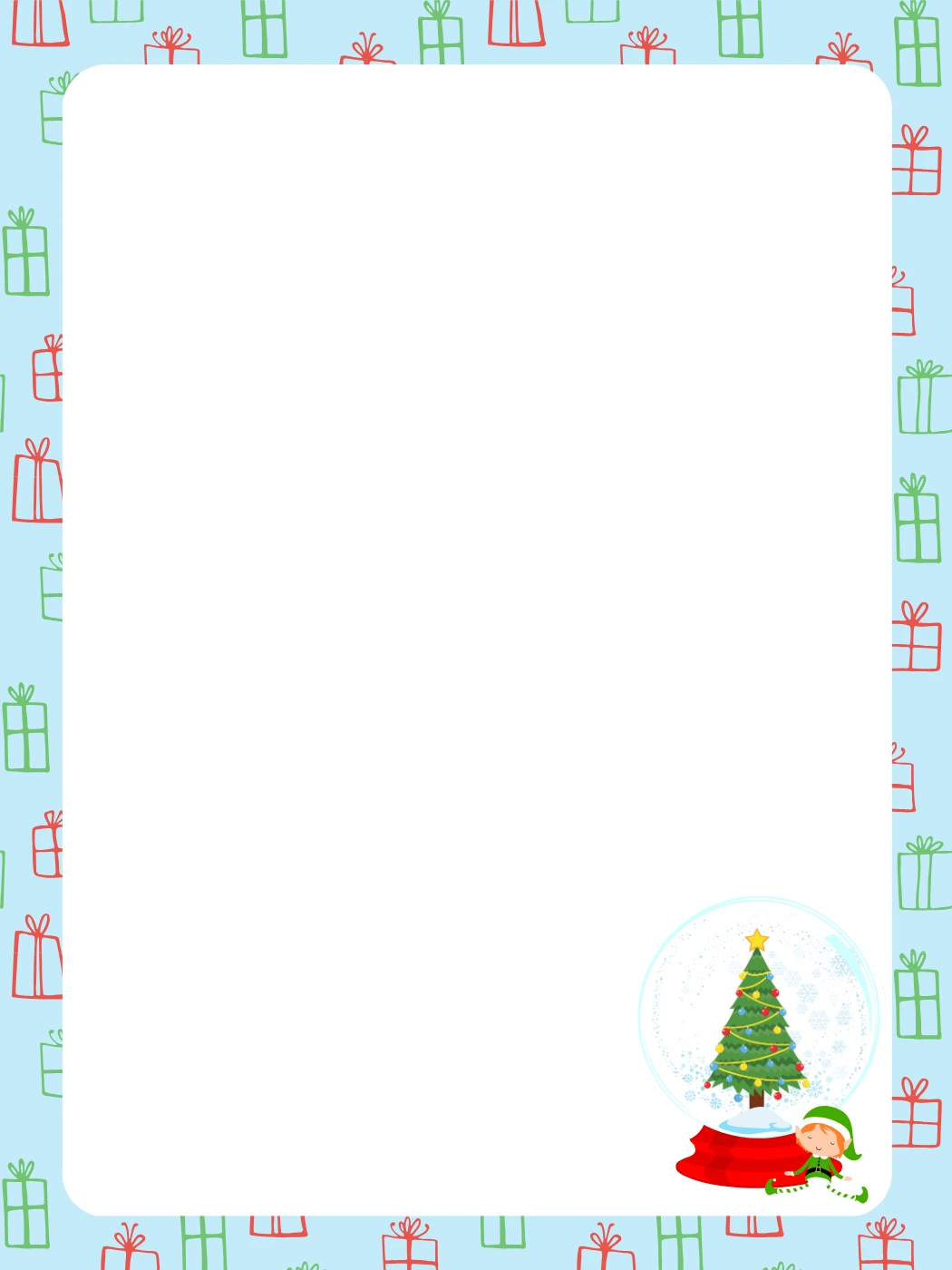 Christmas Gift Border Elf — Santa Letter template