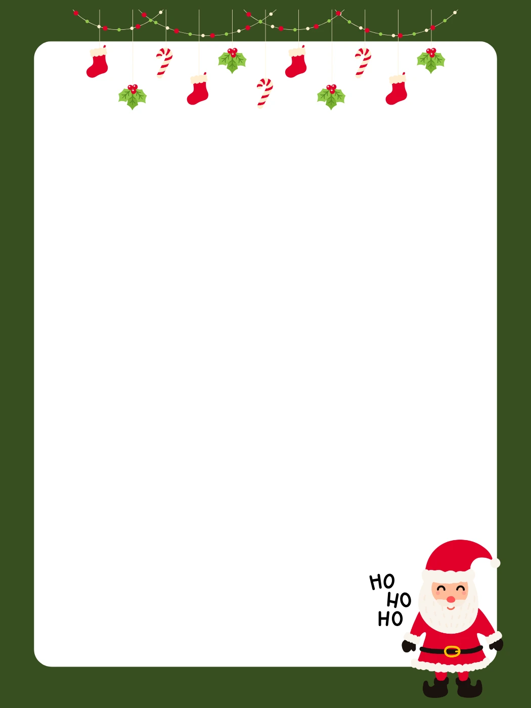 Christmas Stockings — Santa Letter template