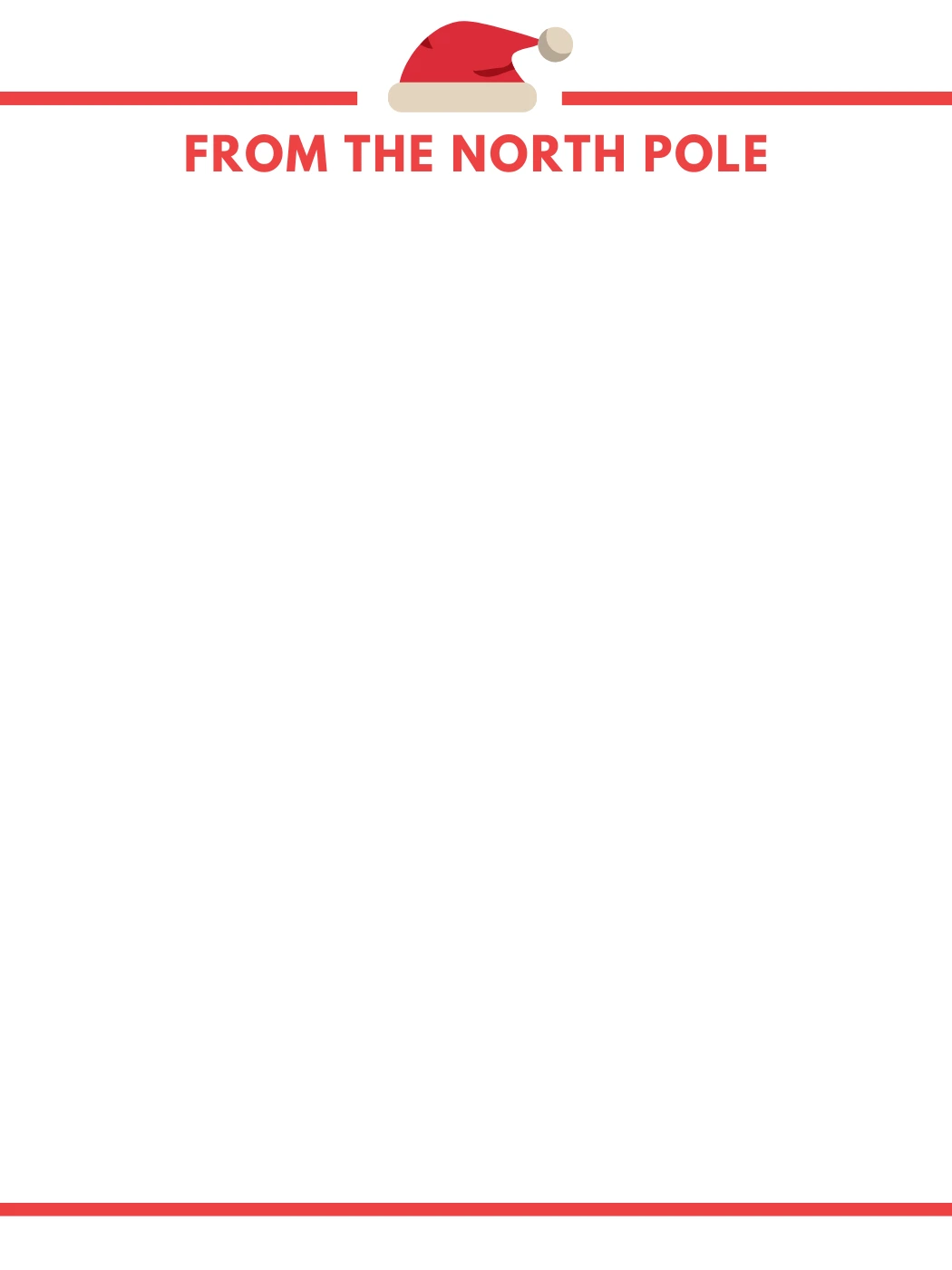 Hat North Pole Head — Santa Letter template