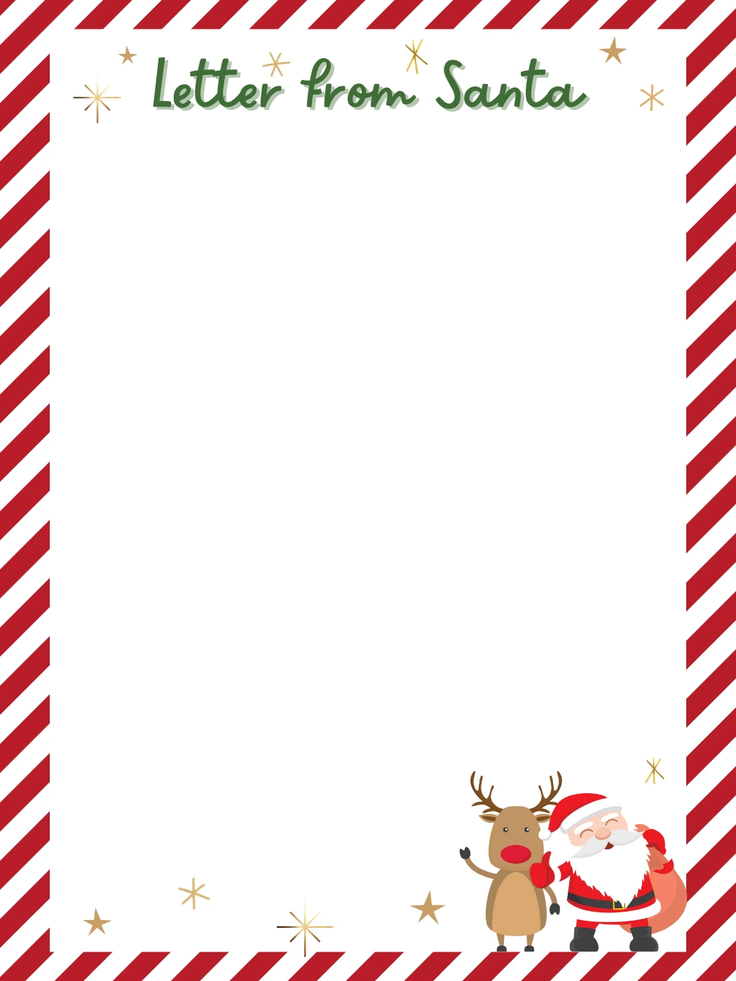 Striped Border — Santa Letter template