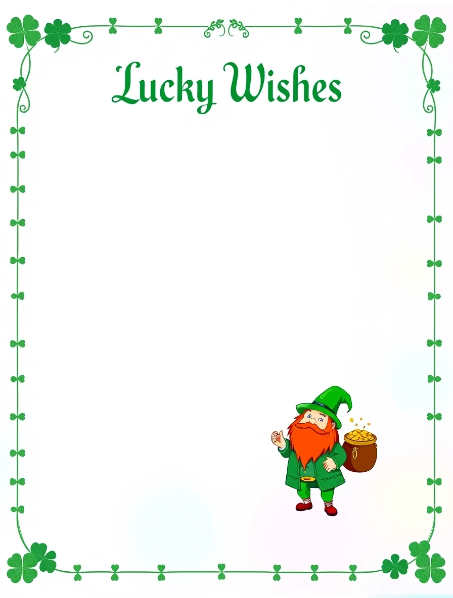 Complete Clover Frame With Pot Bearer — Leprechaun Letter template